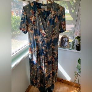 Vintage Betsy Lauren Floral Layered Maxi Dress Short Sleeve Women’s 12